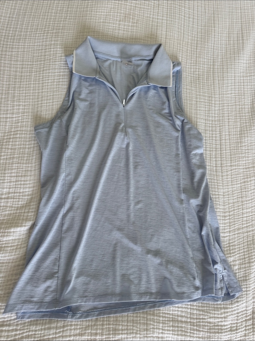 CALIA by Carrie Underwood Pale Blue Sleeveless Polo Tank